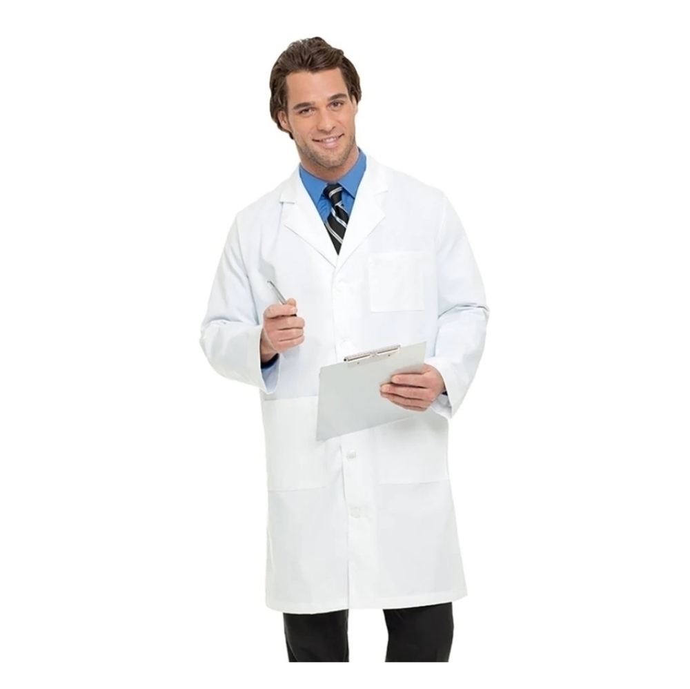 Landau Unisex White Knee Length Medical Lab Coat 3139  Size 32  NWT …